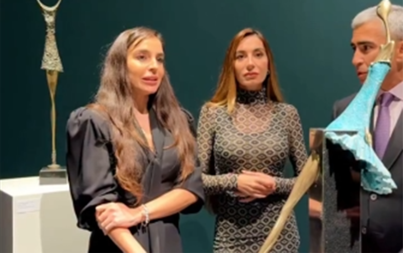 Leyla Əliyeva Berlindəki incəsənət qalereyasından paylaşım etdi - VİDEO